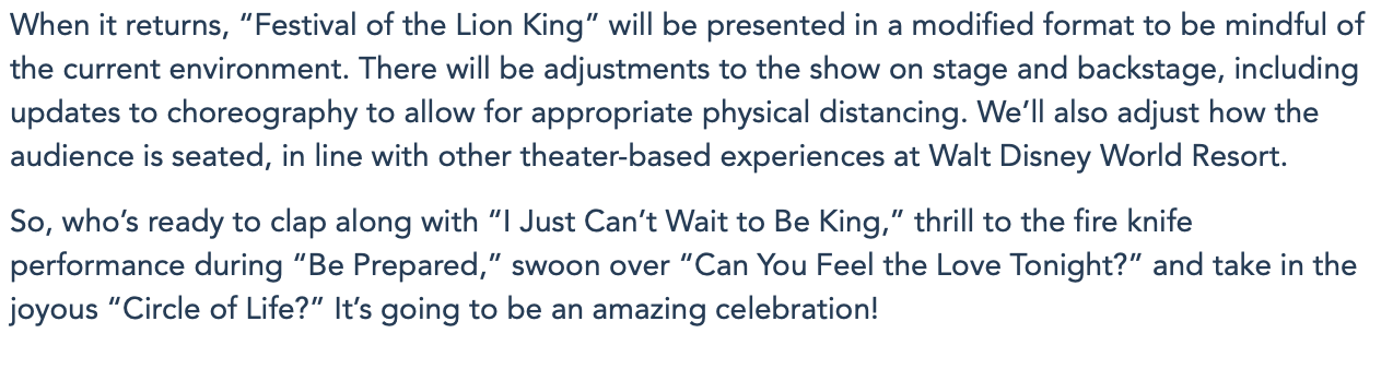 Wdw速報 フェスティバルオブザライオンキングが帰ってくる Disneyworldfan Jp